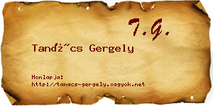 Tanács Gergely névjegykártya